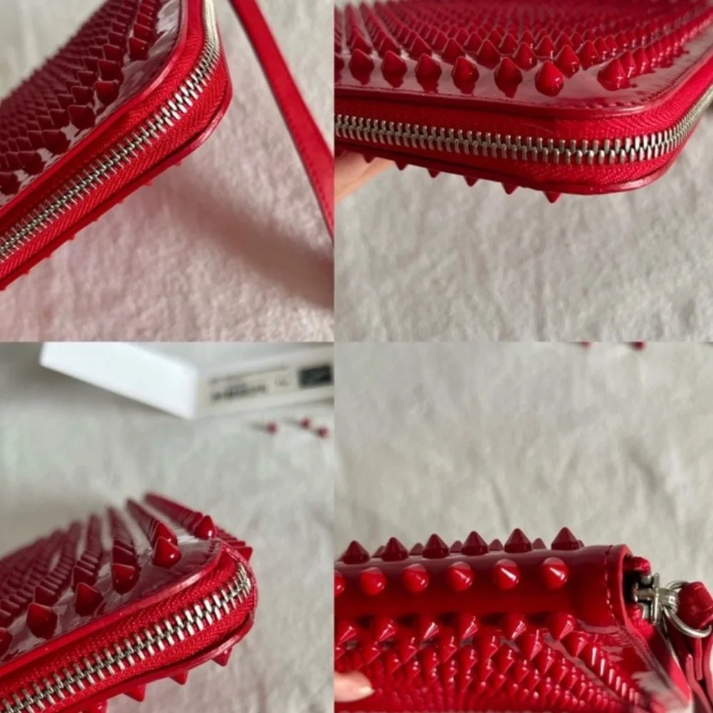Christian Louboutin Red patent cris spiked leather Pouch for I pad or much more! - Picture 9 of 14